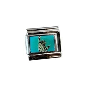 Italian Charm 9mm Stainless Steel Celestial Moon Stars Bracelet Link Y2K Vintage